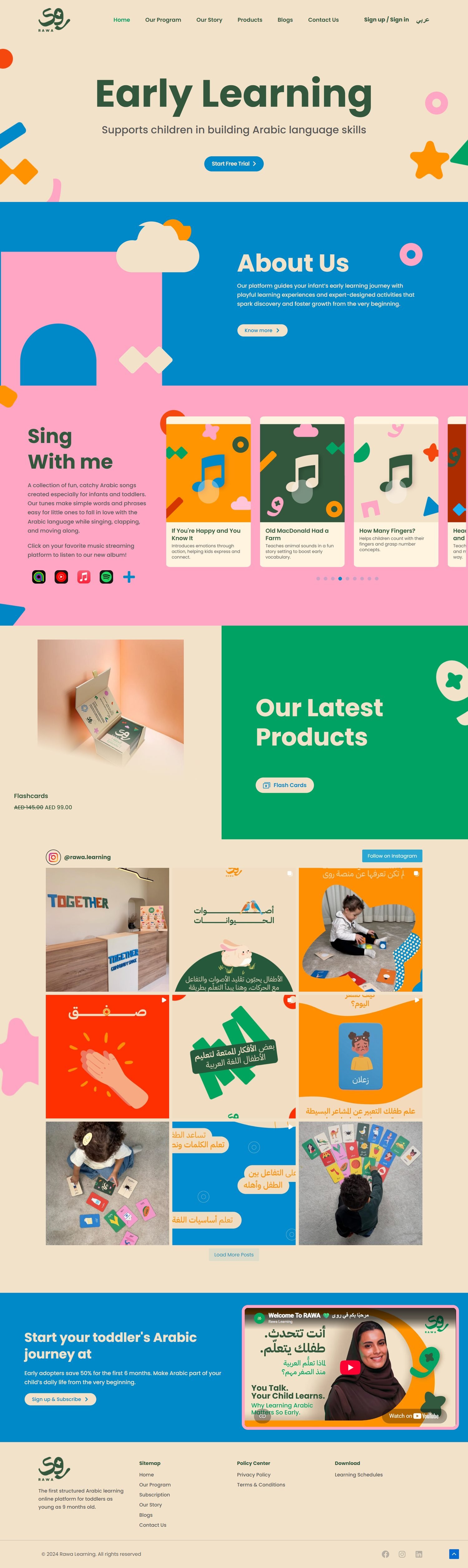 Rawa Learning website preview